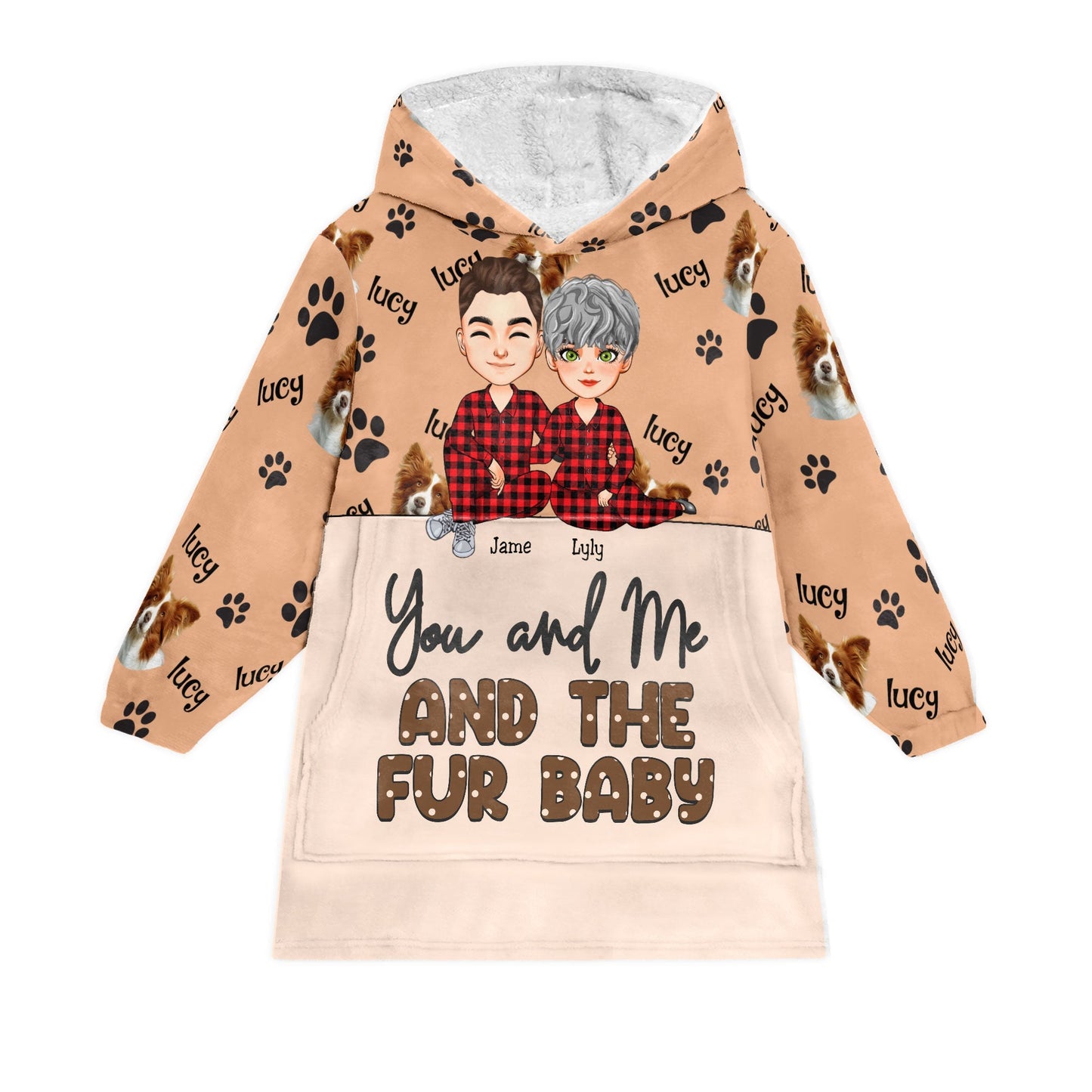 You Me Fur Babies - Personalized Oversized Blanket Hoodie