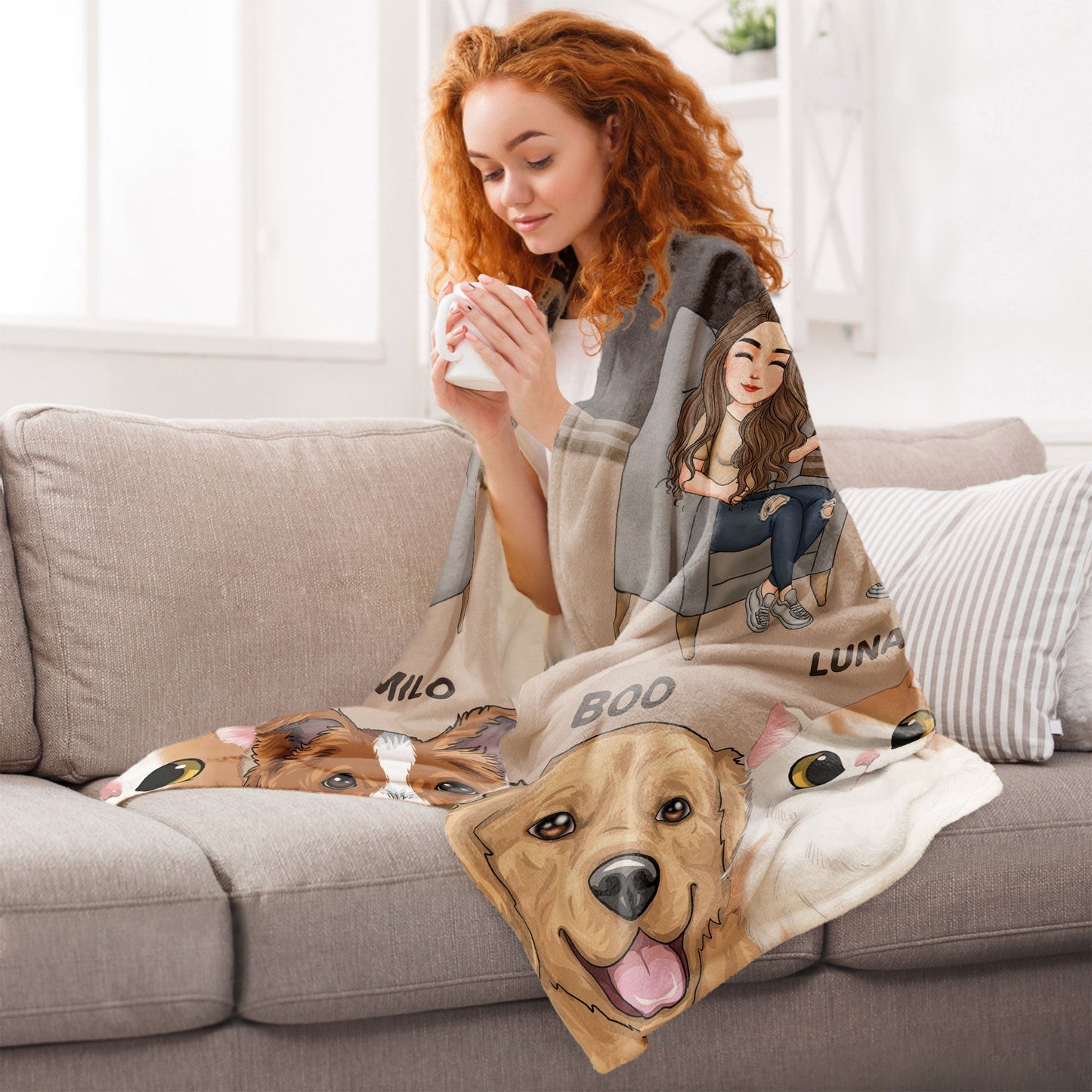 You Me Our Fur Babies - Personalized Blanket- Home Decor Anniversary Gifts For Husband, Wife, Couple