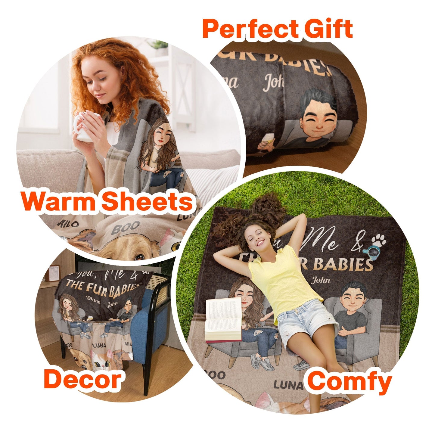 You Me Our Fur Babies - Personalized Blanket- Home Decor Anniversary Gifts For Husband, Wife, Couple