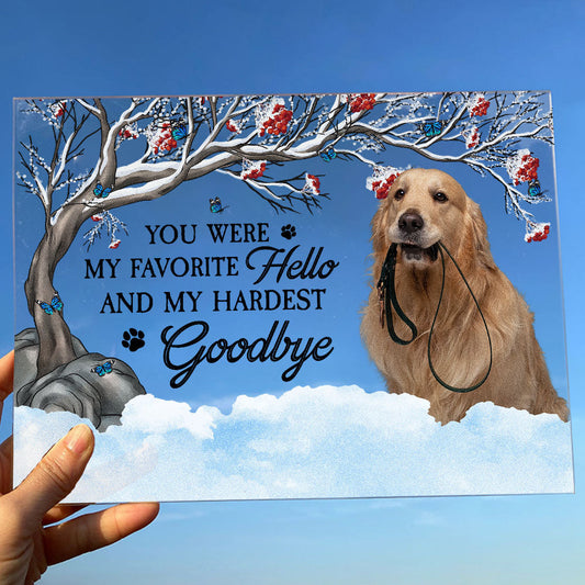 You Were My Favorite Hello And My Hardest Goodbye - Personalized Acrylic Photo Plaque