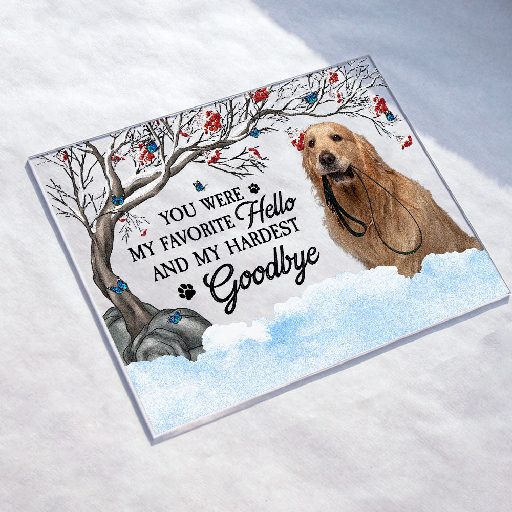 You Were My Favorite Hello And My Hardest Goodbye - Personalized Acrylic Photo Plaque