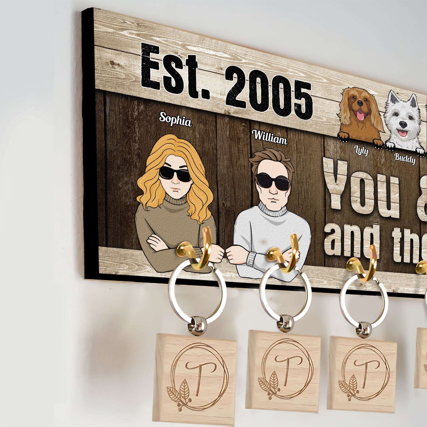 You Me And Fur Babies - Personalized Key Hanger