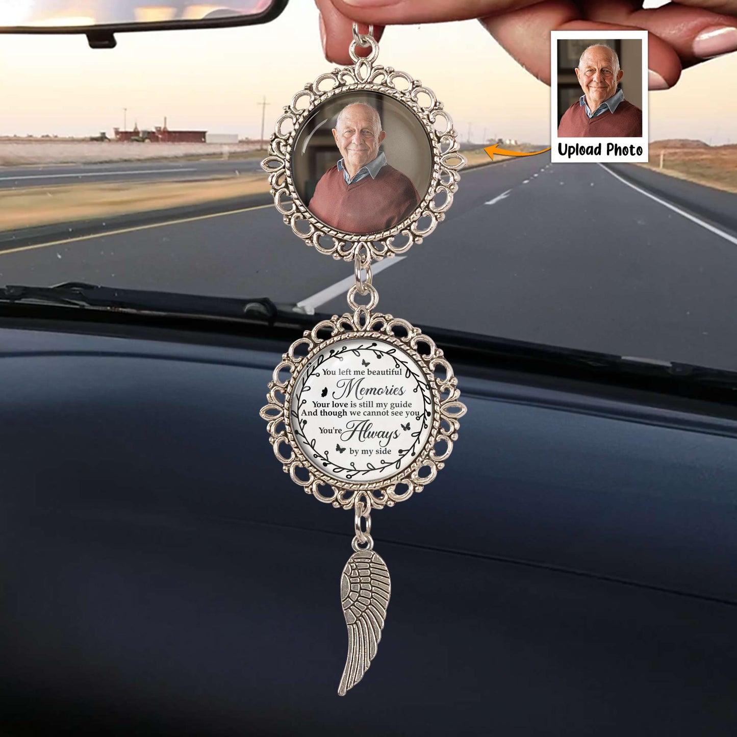 You're Always At My Side - Personalized Photo Car Ornament