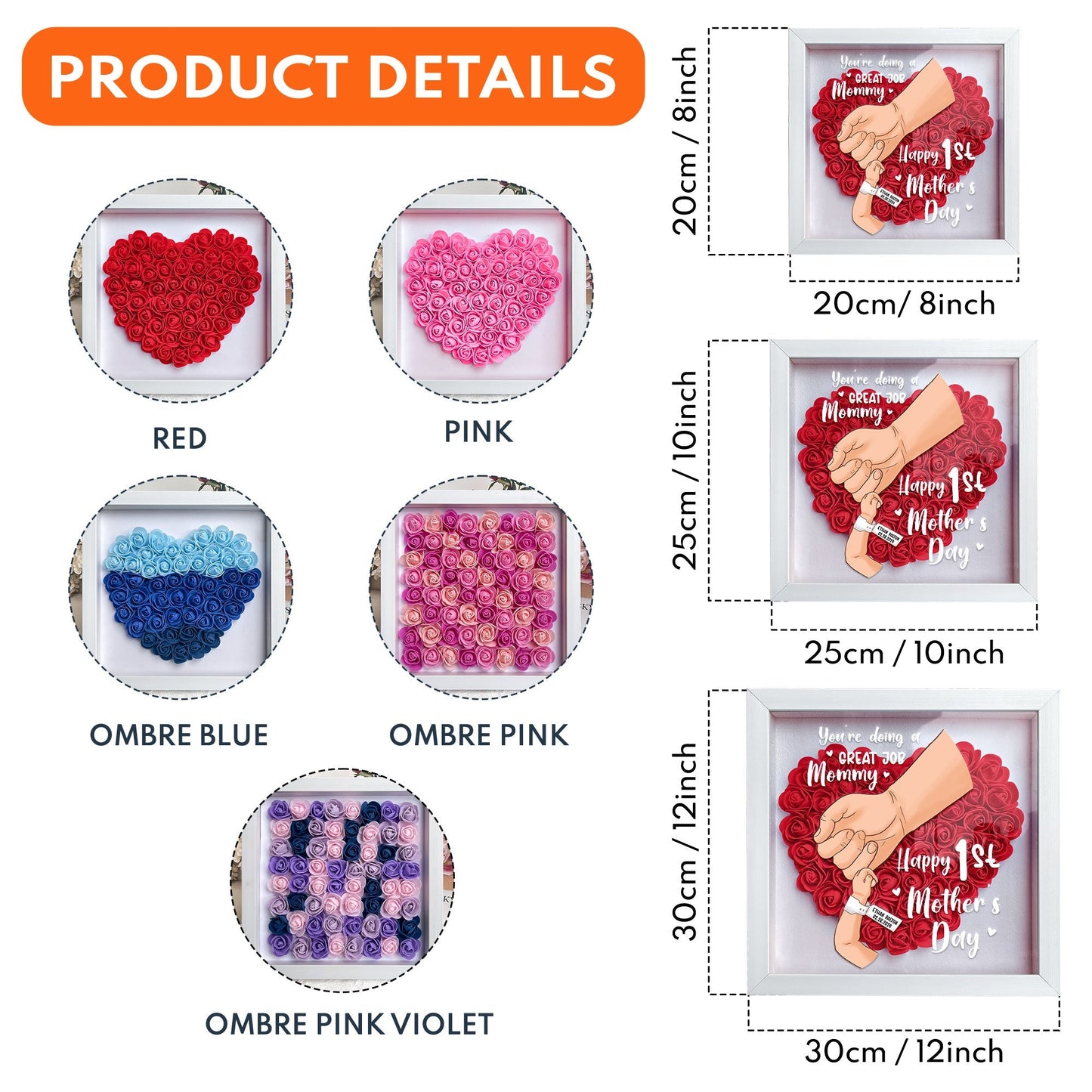You're Doing A Great Job Mommy - Personalized Flower Shadow Box