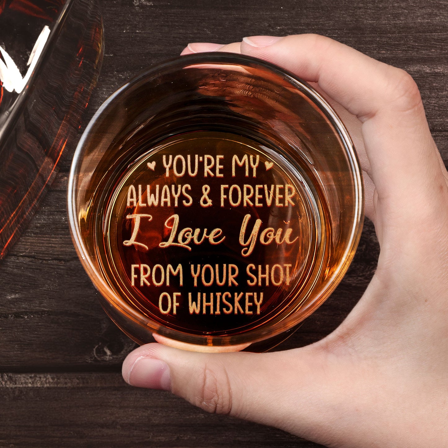 You're My Always & Forever - Personalized Whiskey Glass With Photo