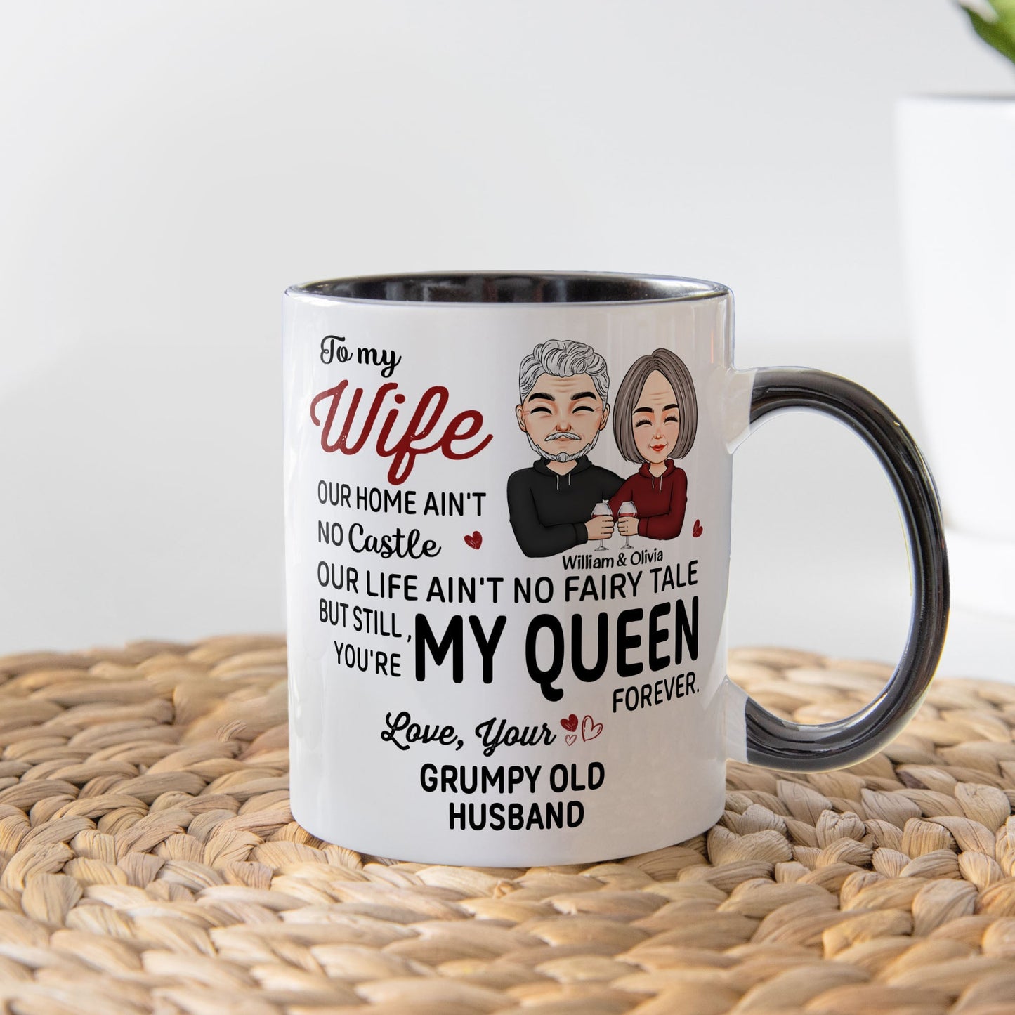 You're My Queen Forever - Personalized Accent Mug