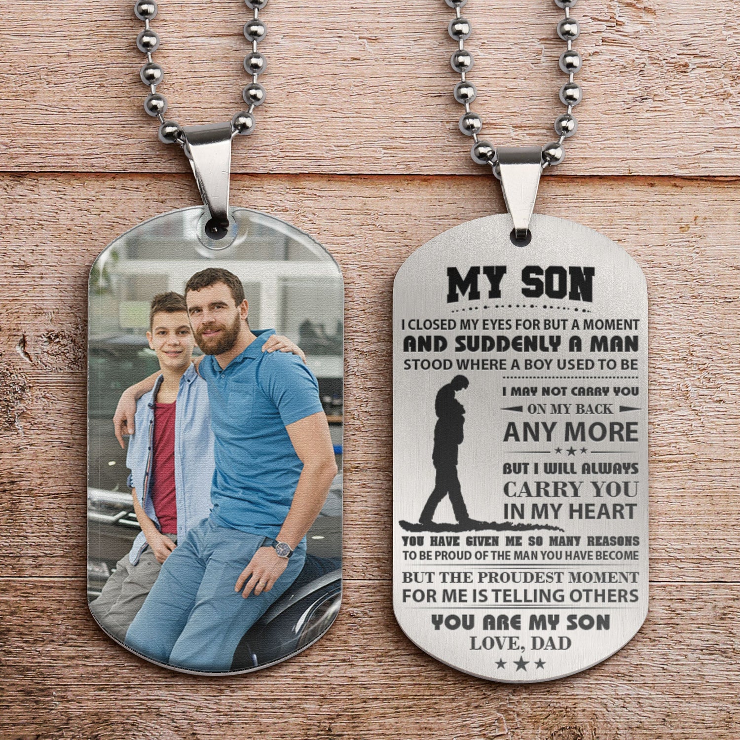 You're My Son - Personalized Photo Dog Tag Necklace
