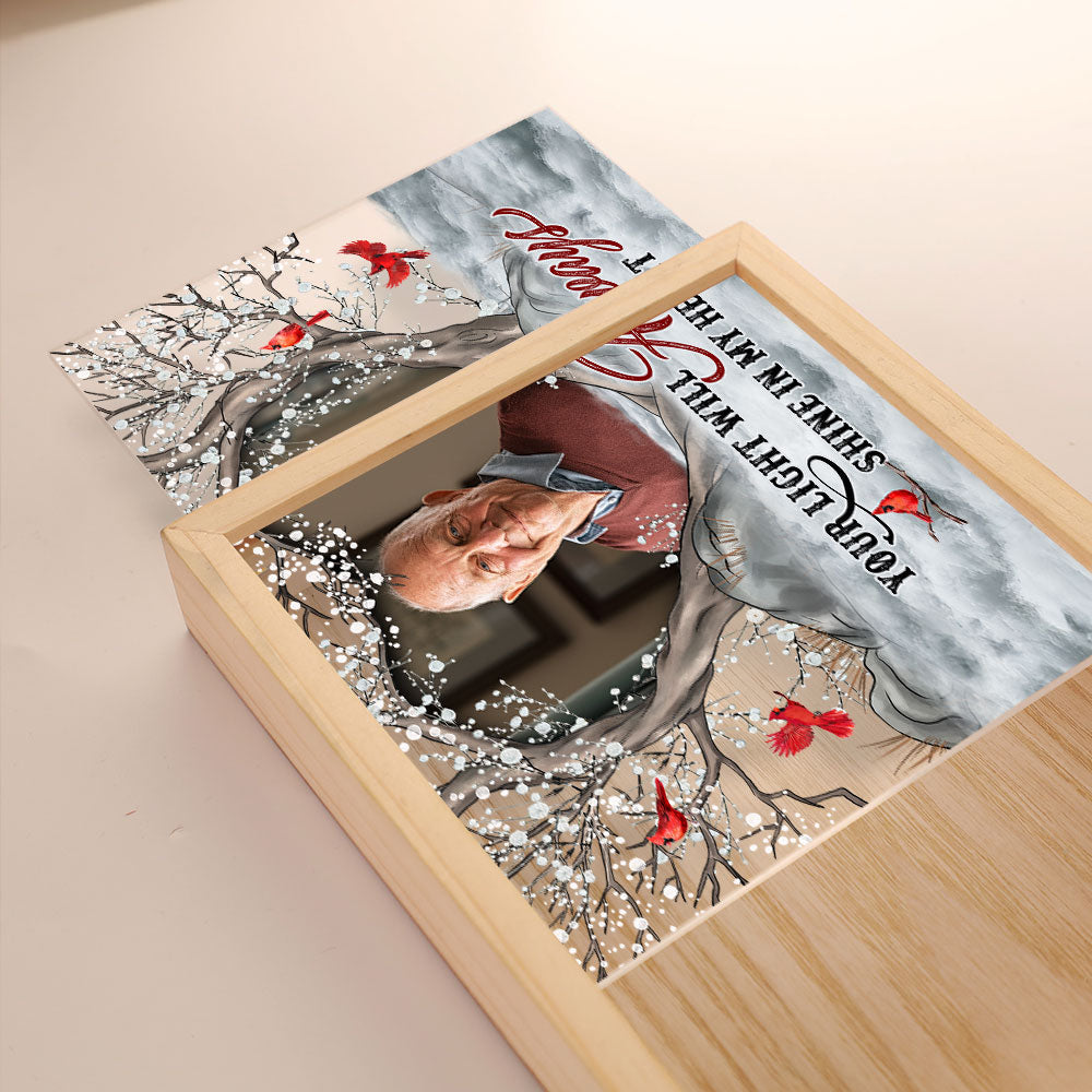 Your Light Will Always Shine In My Heart - Personalized Photo Frame Light Box
