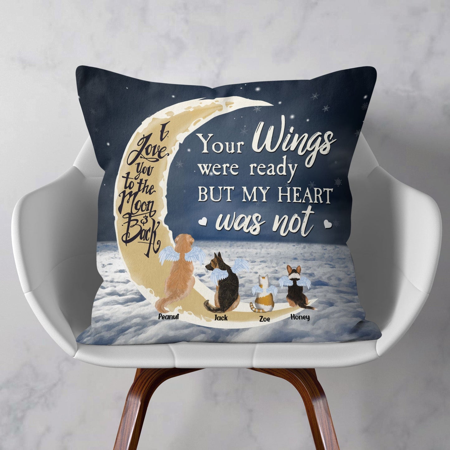 Your Wings Were Ready But My Heart Was Not - Personalized Pillow (Insert Included)
