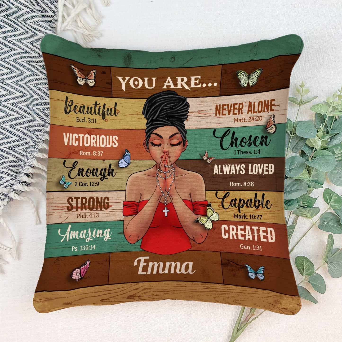 You're Beautiful Victorious - Personalized Pillow (Insert Included) - Birthday Gift For Black Women, Christians