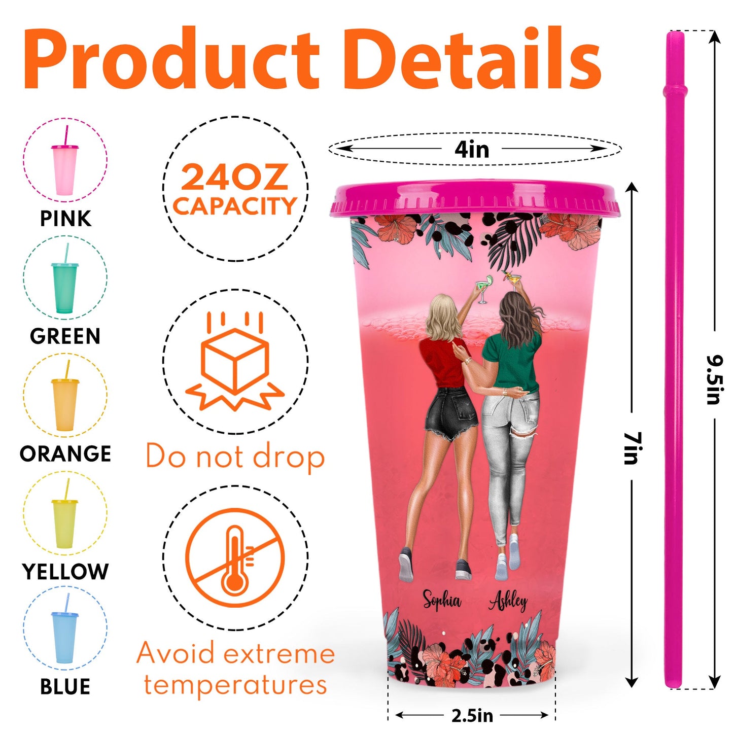 You're My Bad@ss Bestie - Personalized Color Changing Cup