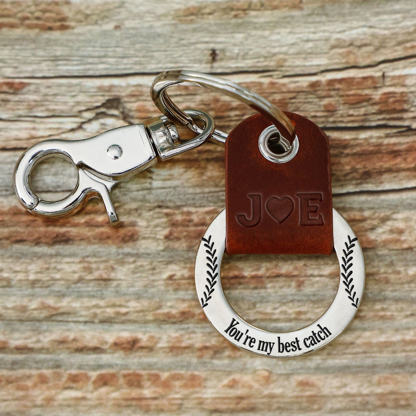 You're My Best Catch Baseball Lovers Gift For Husband, Boyfriend - Personalized Coordinates Keychain
