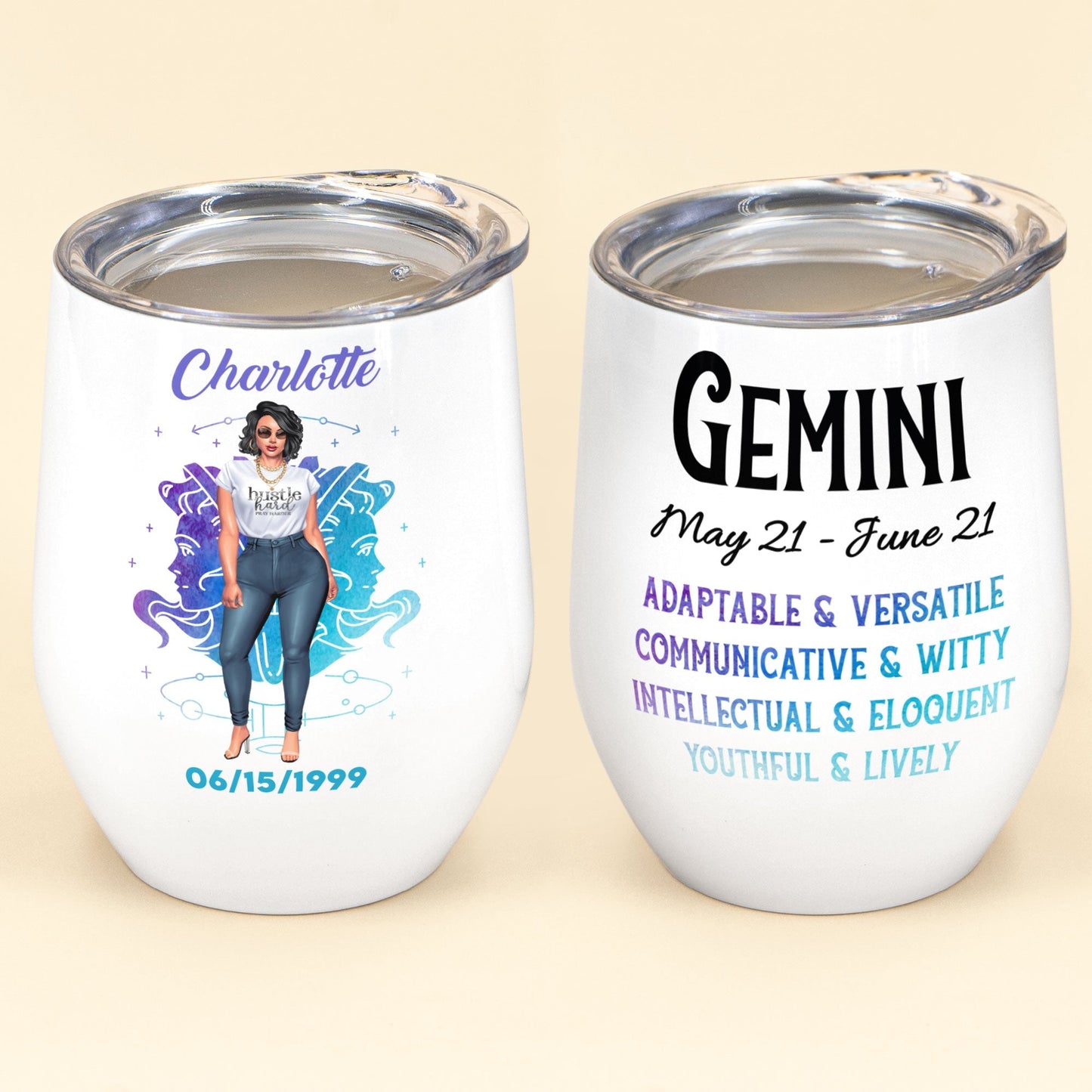 Zodiac Constellation - Personalized Wine Tumble