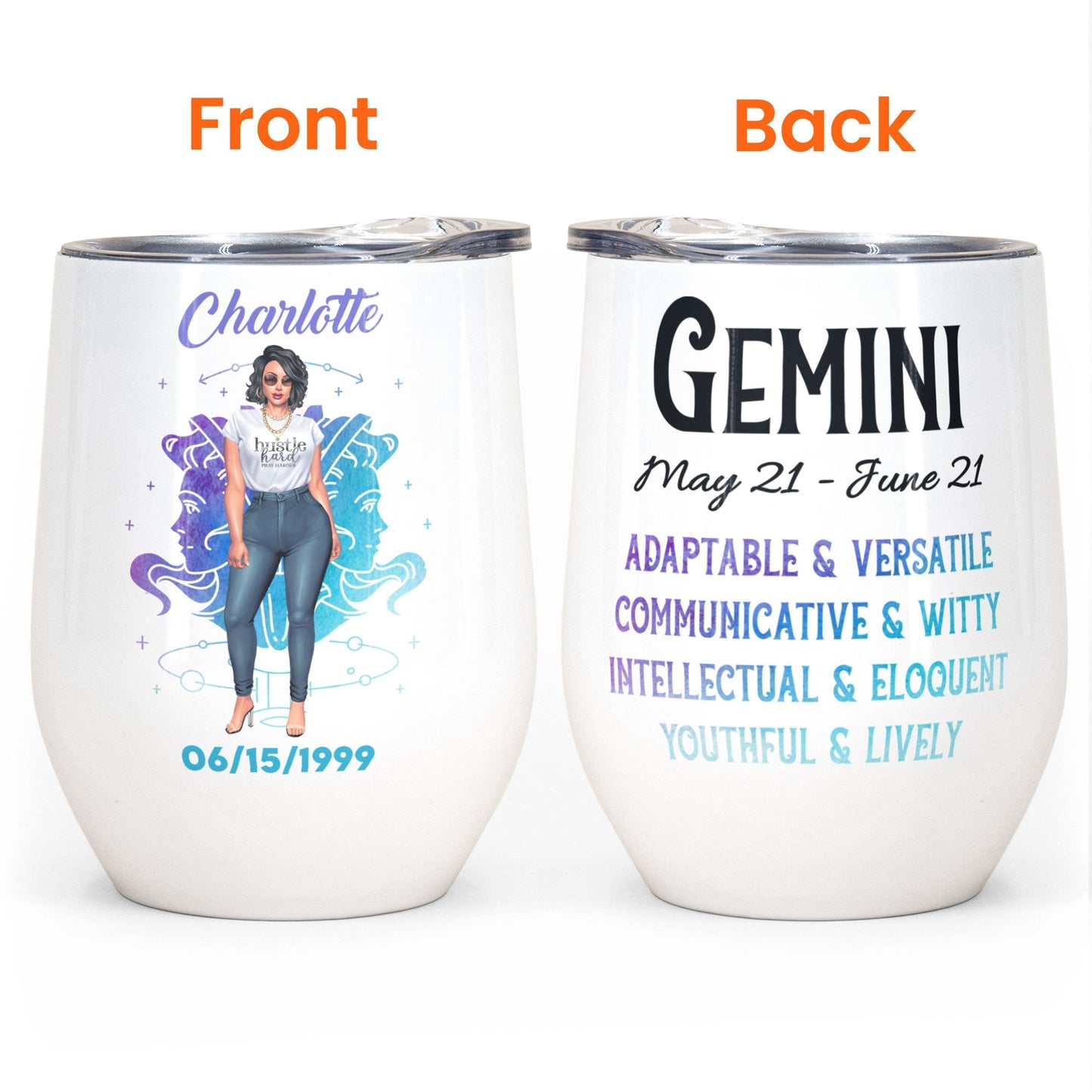 Zodiac Constellation - Personalized Wine Tumble