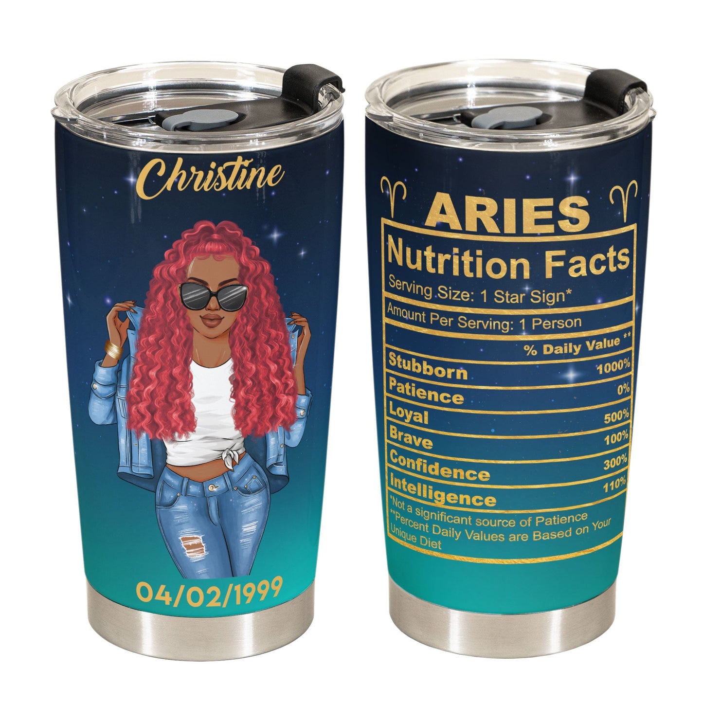 Aries Nutrition Facts - Personalized Tumbler Cup - Birthday Gift For Astrology Lovers, Gift For Daughter, Sister, Besties