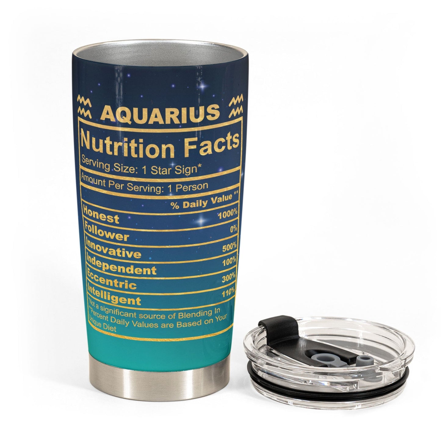 Aquarius Nutrition Facts - Personalized Tumbler Cup - Birthday Gift For Astrology Lovers, Gift For Daughter, Sister, Besties