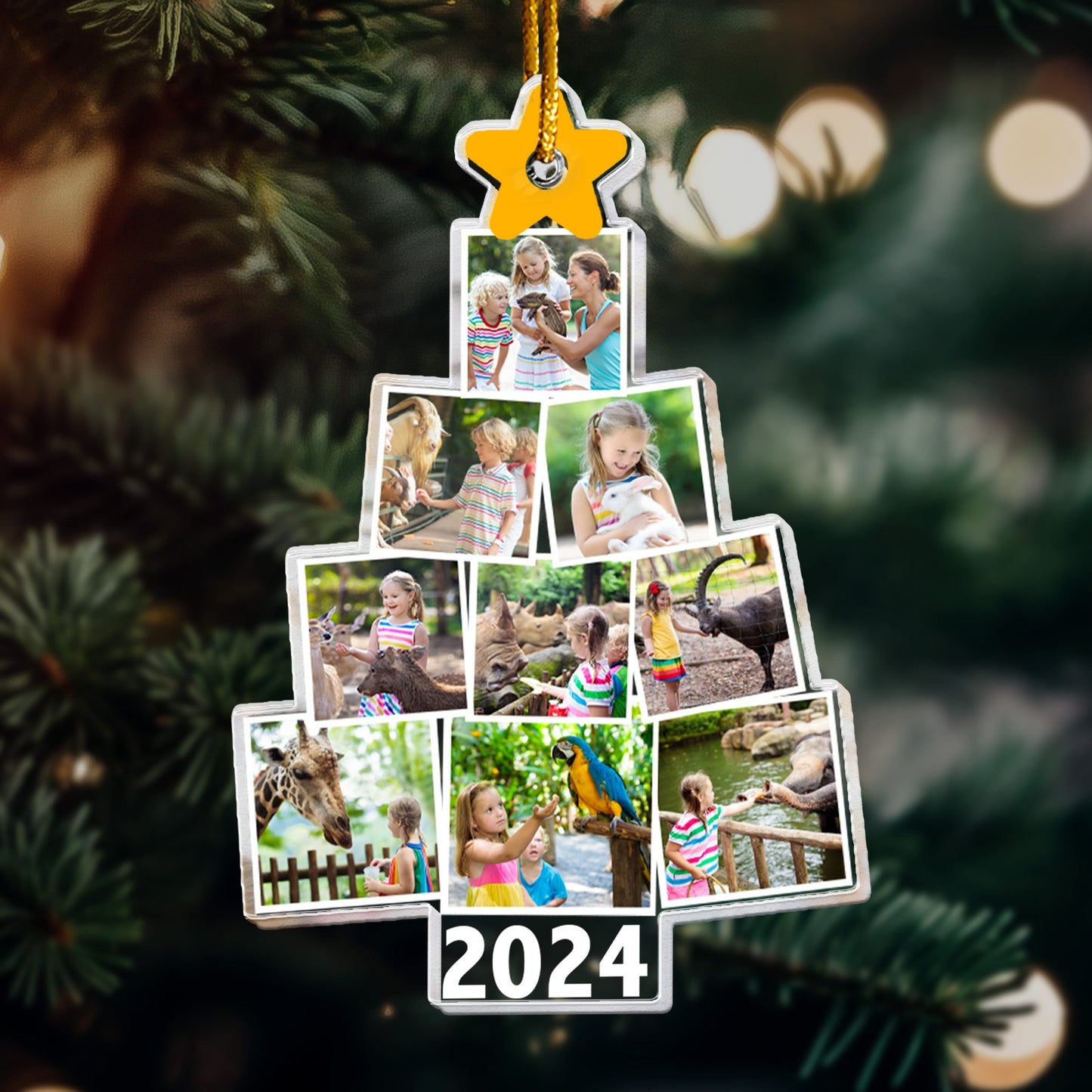 Zoo Area Christmas Tree - Personalized Acrylic Photo Ornament