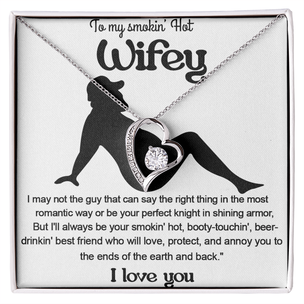 A Funny "I Love You" Gift for Your Wifey-Forever love  Necklace