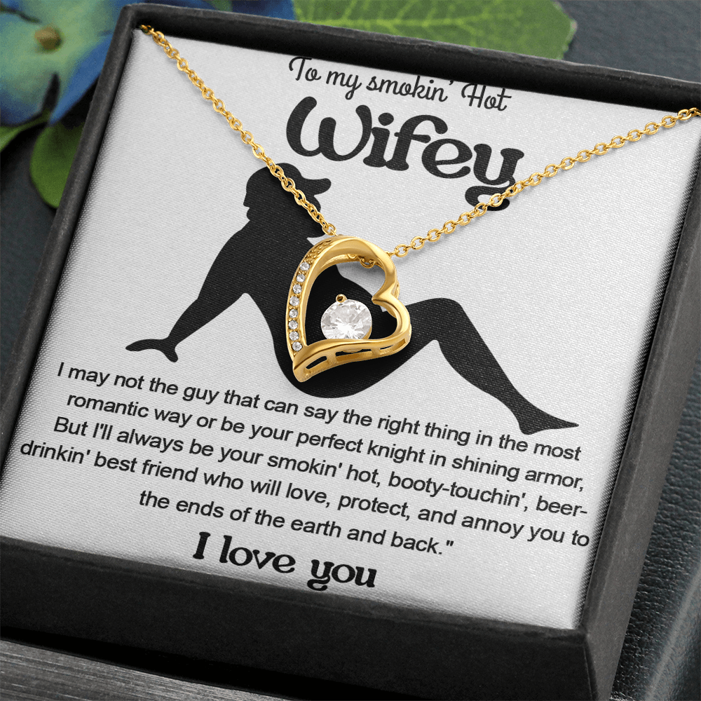 A Funny "I Love You" Gift for Your Wifey-Forever love  Necklace