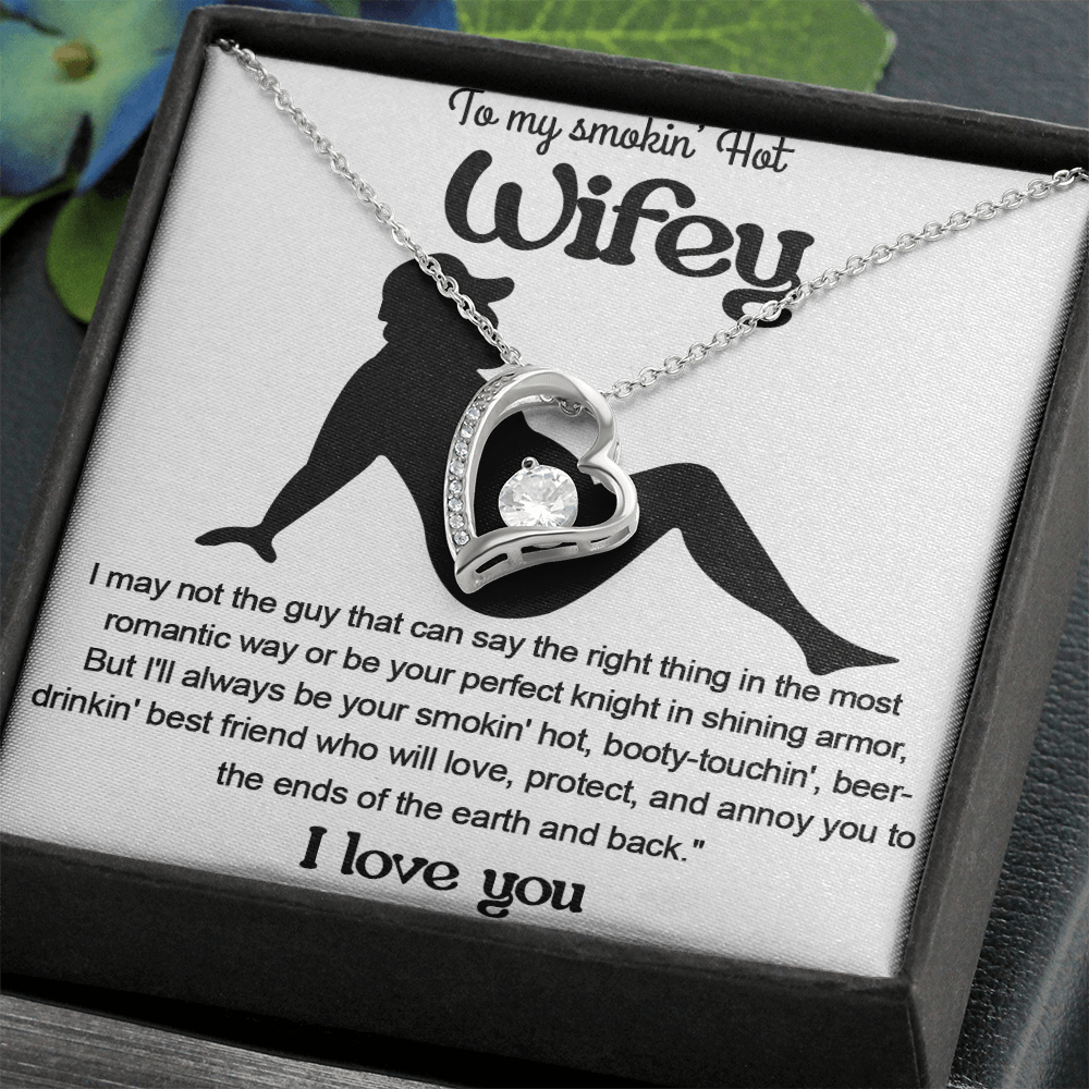 A Funny "I Love You" Gift for Your Wifey-Forever love  Necklace