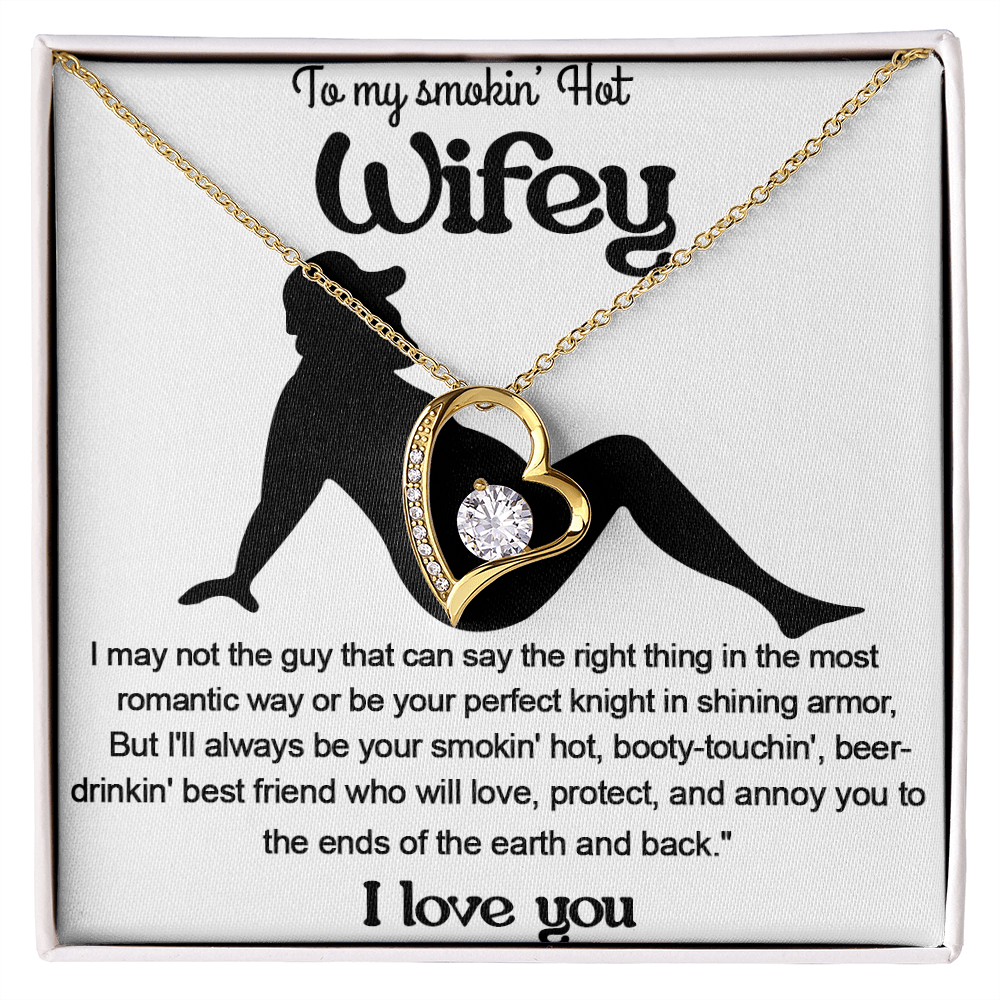 A Funny "I Love You" Gift for Your Wifey-Forever love  Necklace