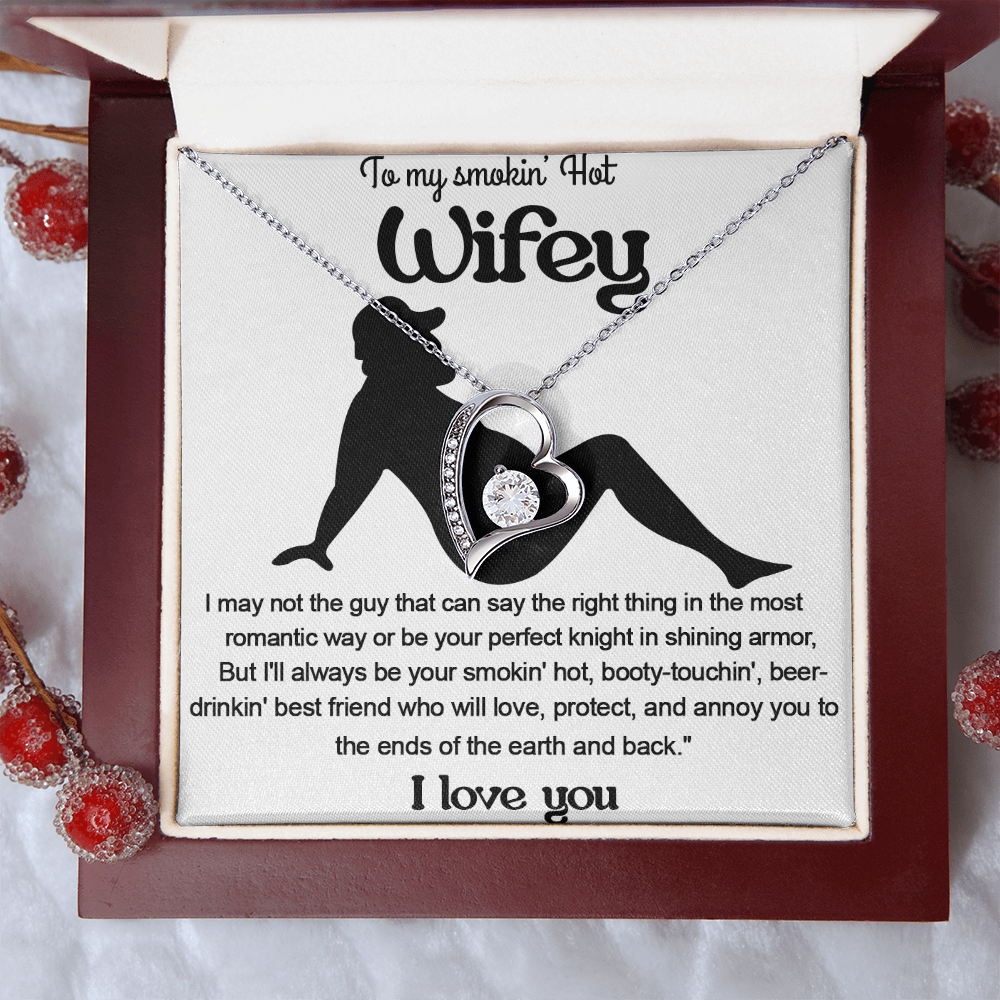 A Funny "I Love You" Gift for Your Wifey-Forever love  Necklace
