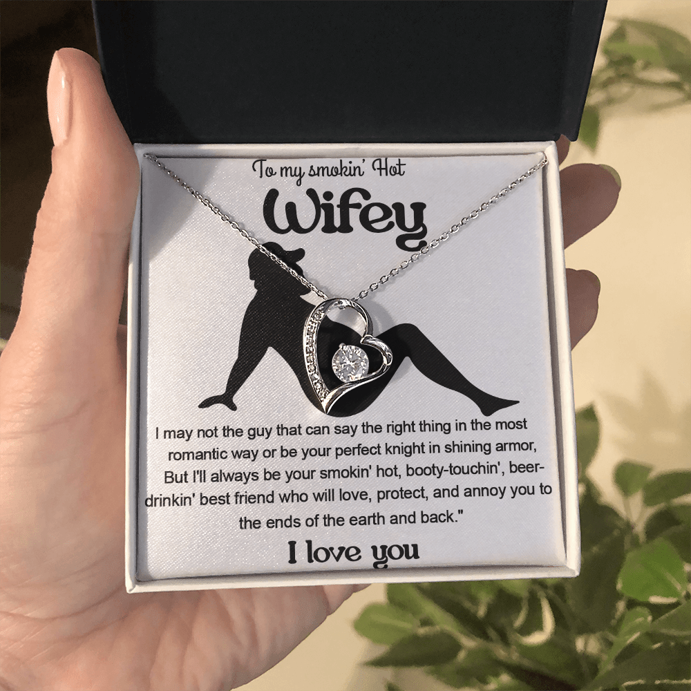 A Funny "I Love You" Gift for Your Wifey-Forever love  Necklace