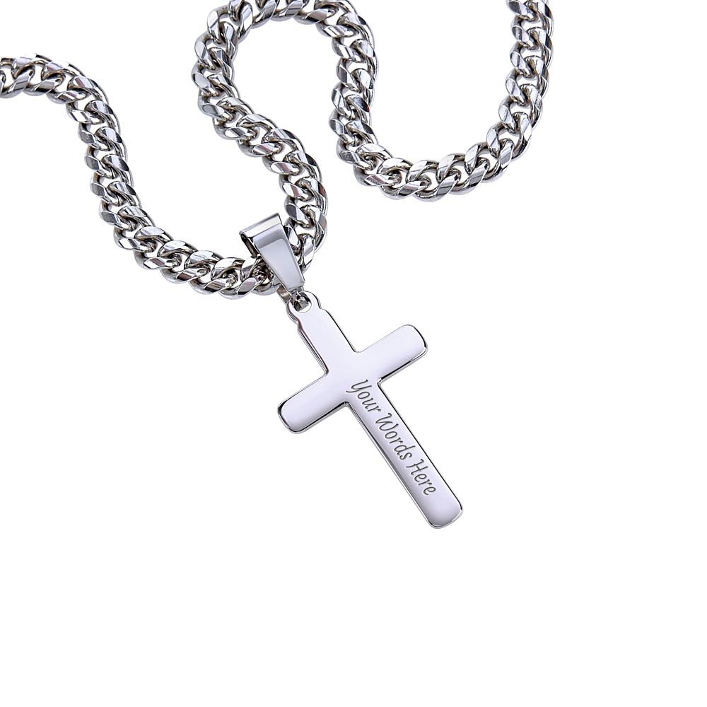 A Mother's Gift for Her Son - Personalized Cross Necklace