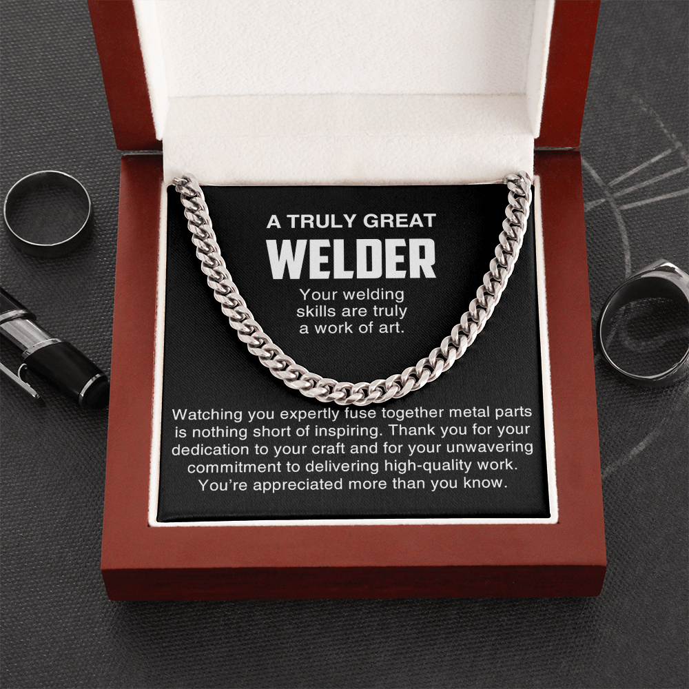 A Truly Great Welder Gift-Cuban Link Chain-Thank You Gift for a Skilled Welder