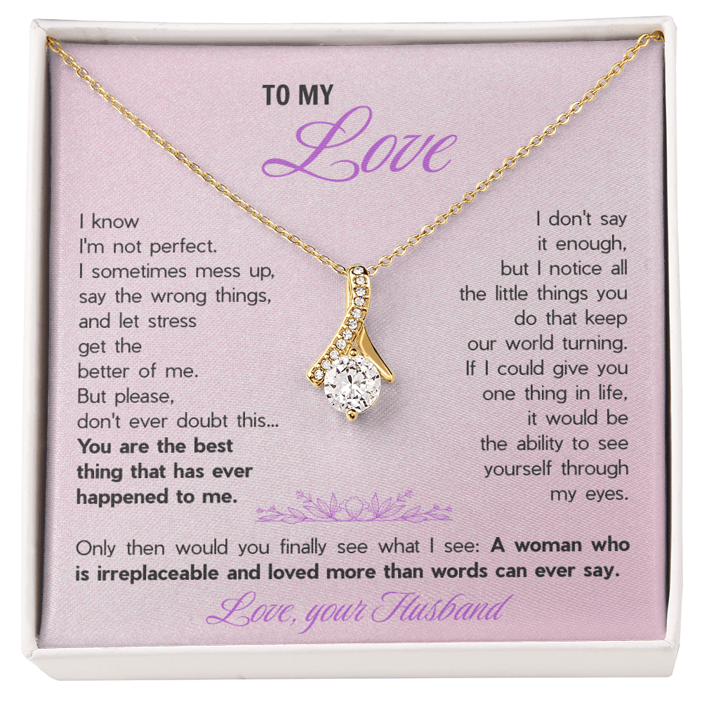 Alluring Beauty Necklace for Wife - Sentimental Gift from Husband with "You're The Best Thing" Message Card