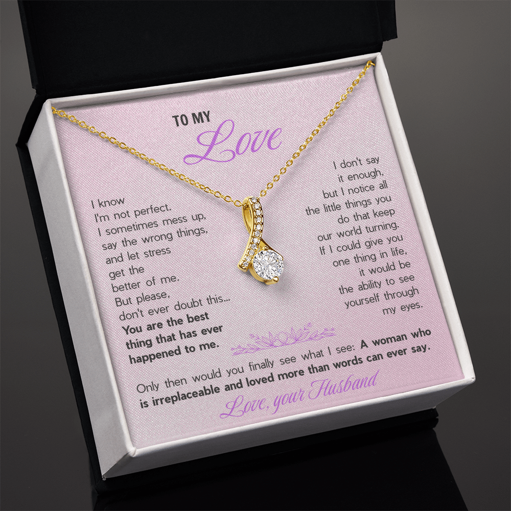 Alluring Beauty Necklace for Wife - Sentimental Gift from Husband with "You're The Best Thing" Message Card