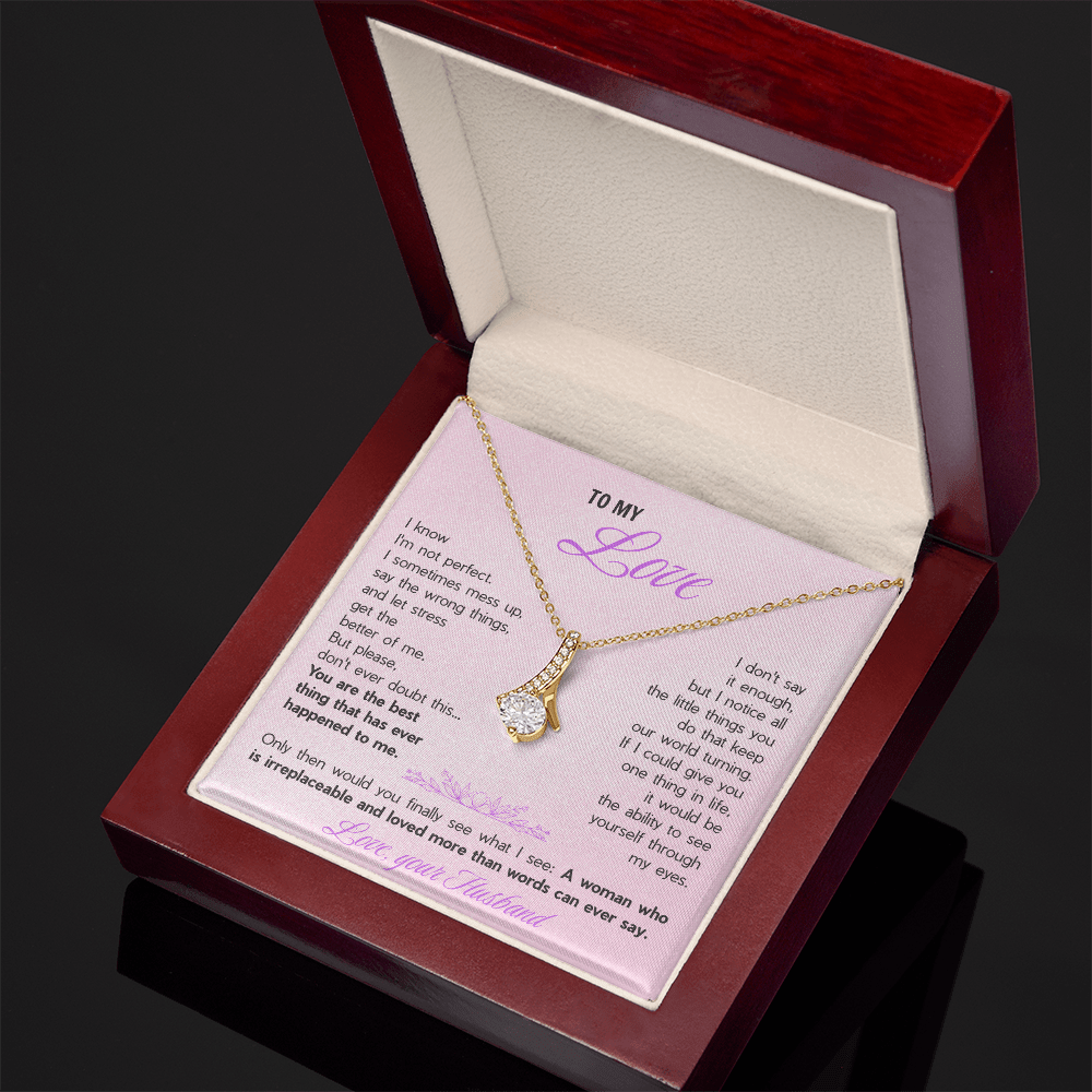 Alluring Beauty Necklace for Wife - Sentimental Gift from Husband with "You're The Best Thing" Message Card