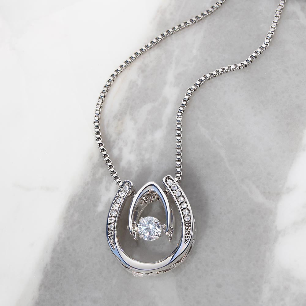 To My Beautiful Mom "Forever Your Little Boy" Gift - Lucky In Love Necklace From Son