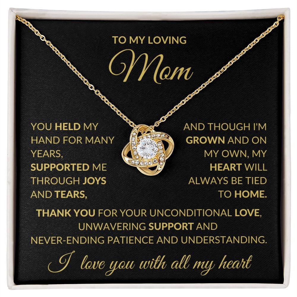 To My Loving Mom, Love Knot Necklace