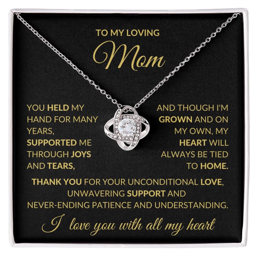 To My Loving Mom, Love Knot Necklace