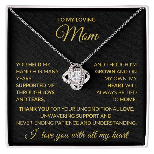 To My Loving Mom, Love Knot Necklace