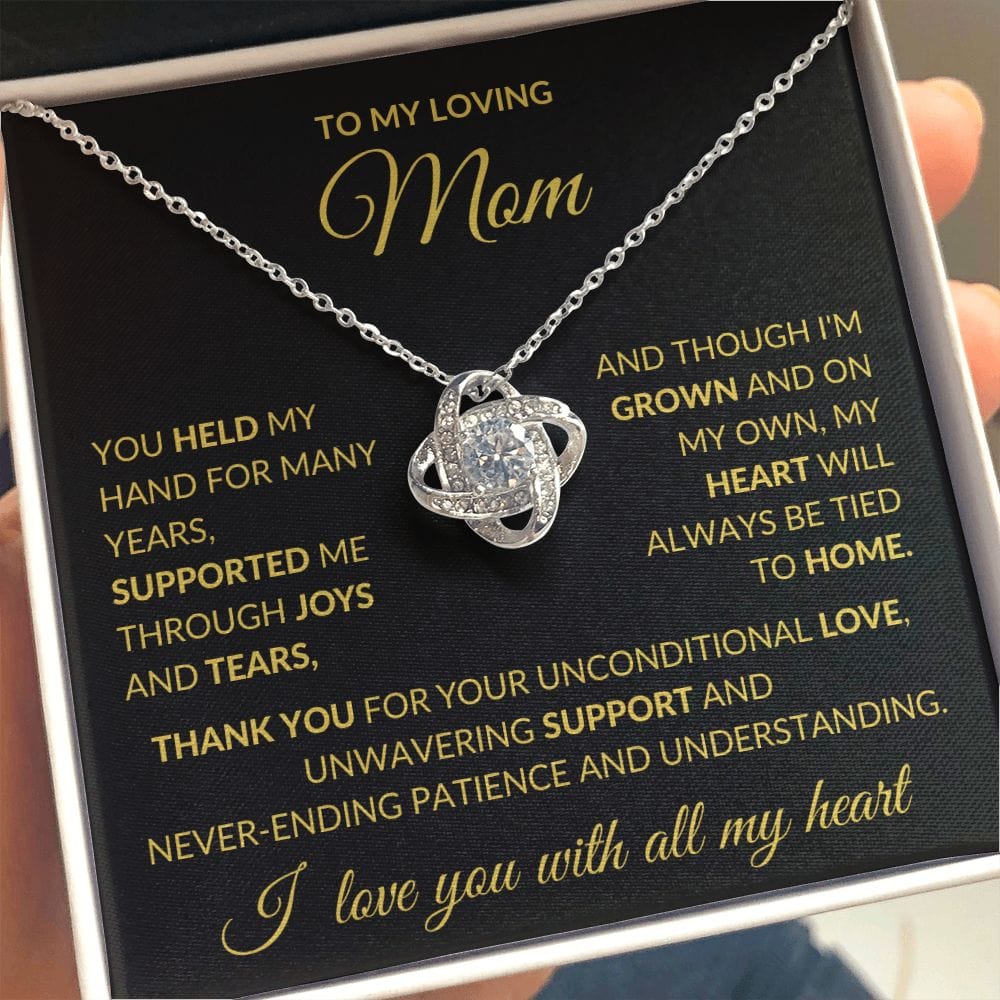 To My Loving Mom, Love Knot Necklace