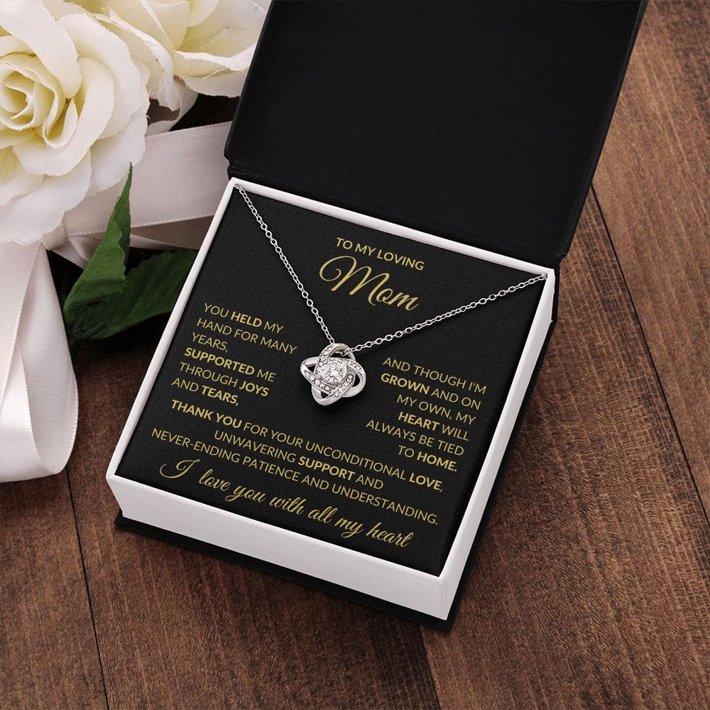 To My Loving Mom, Love Knot Necklace
