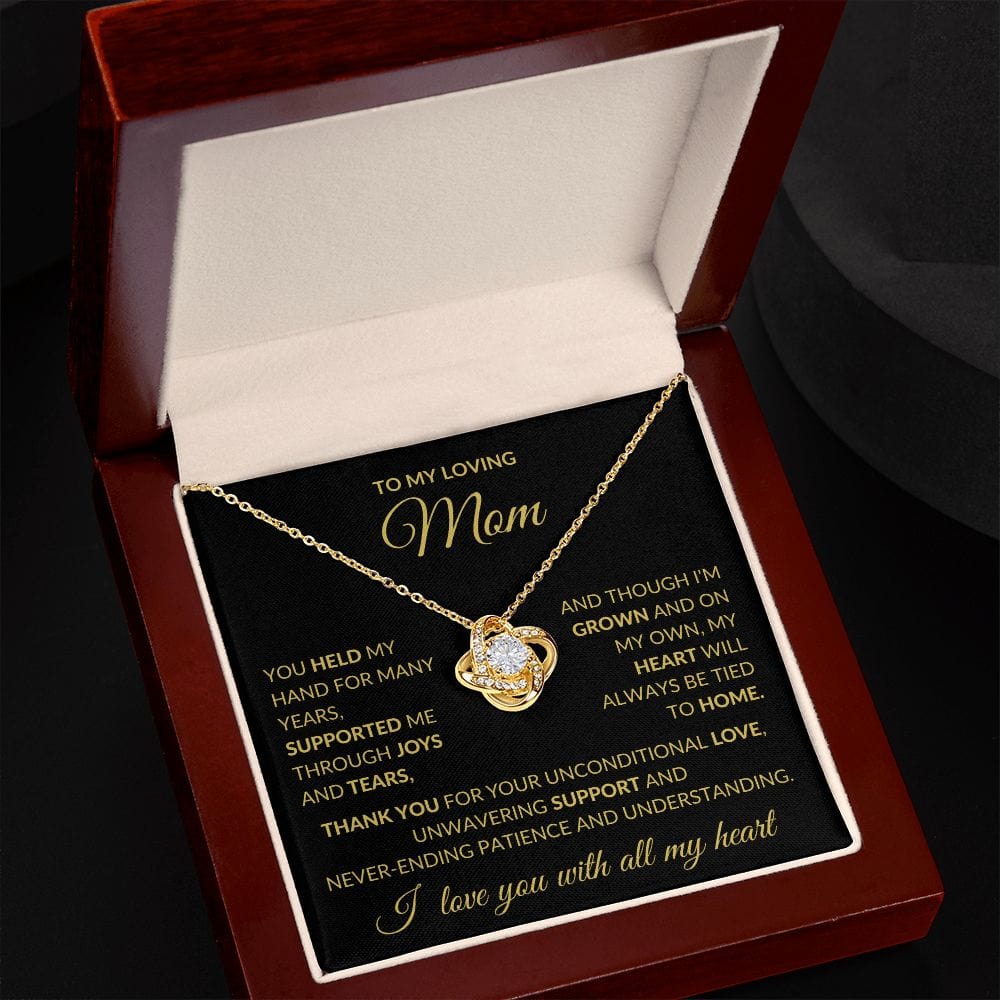 To My Loving Mom, Love Knot Necklace