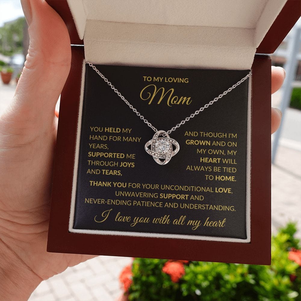 To My Loving Mom, Love Knot Necklace