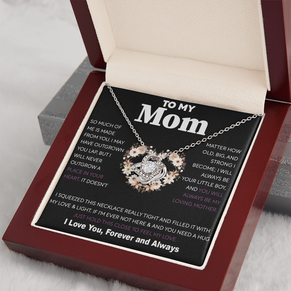 To My Mom Gift from Son - "Always Your Little Boy" - love knot neackce