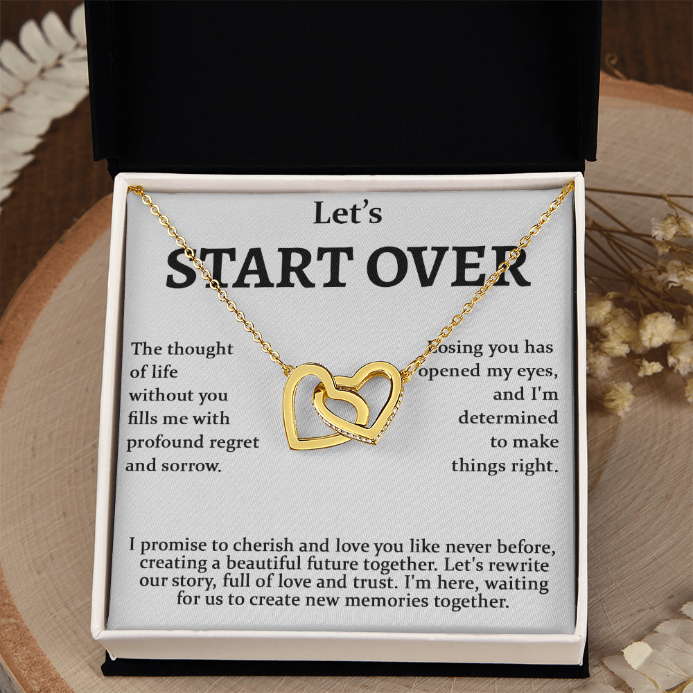 Meaningful Apology Gift for Wife or Girlfriend-Interlocking Hearts Necklace-Gift to Win Her Back