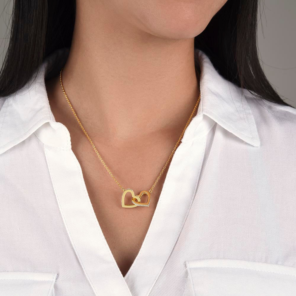 To My Wife Gift - "You Are The Best Thing"- Interlocking Hearts Necklace