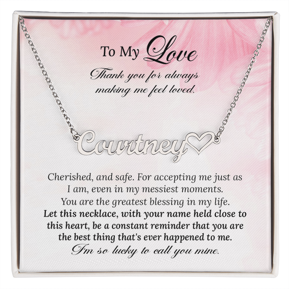 Gift for Wife, Girlfriend, Soulmate - Custom Heart Necklace