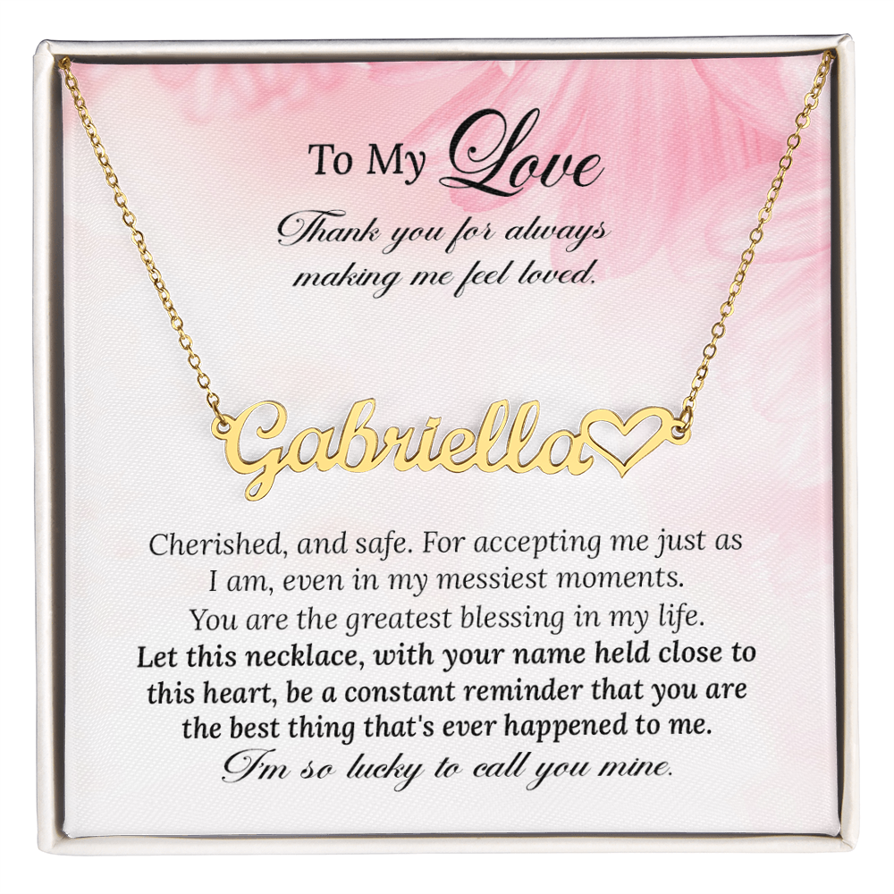 Gift for Wife, Girlfriend, Soulmate - Custom Heart Necklace
