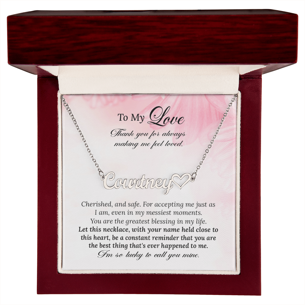 Gift for Wife, Girlfriend, Soulmate - Custom Heart Necklace