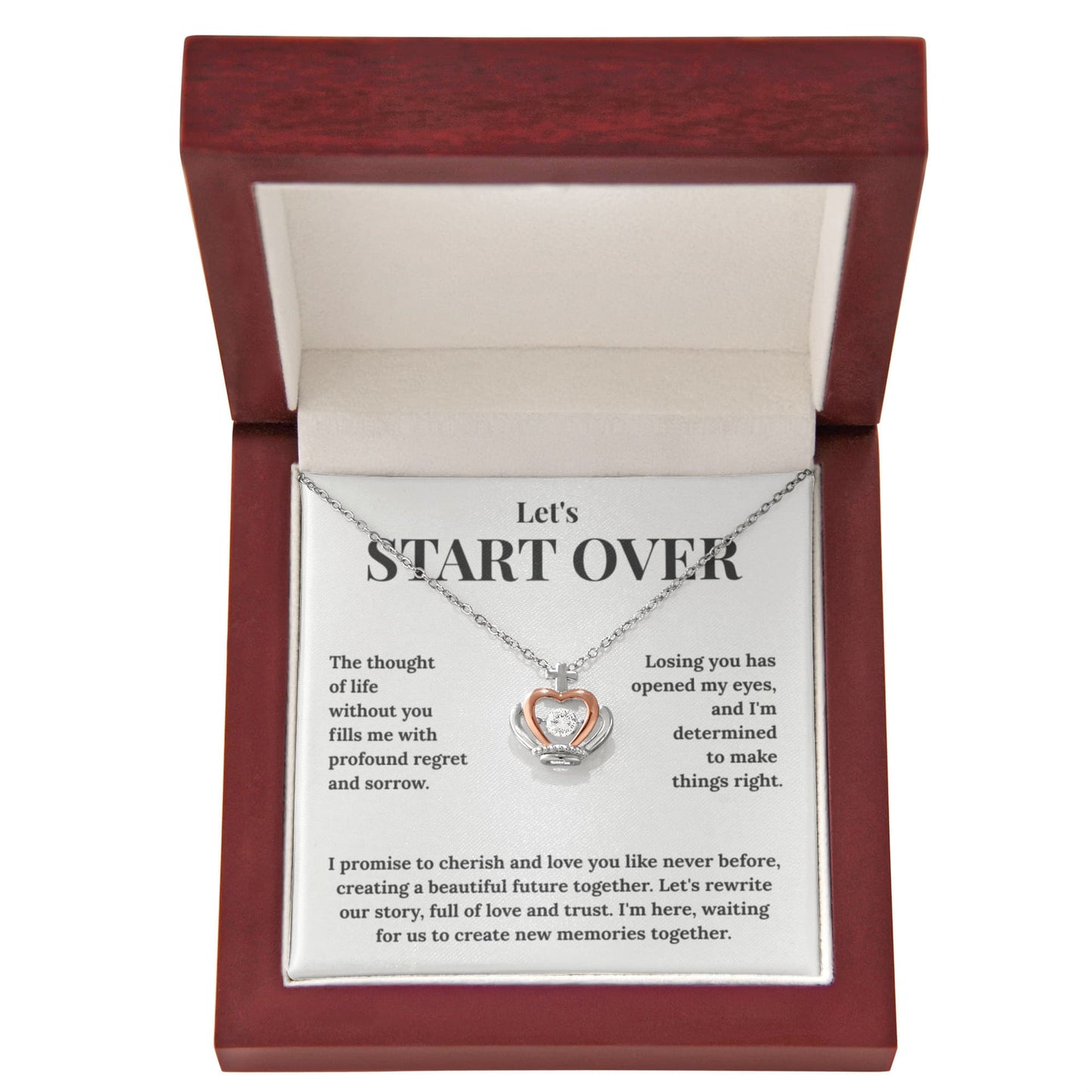 "Let's Start Over" Luxe Crown Necklace - The "You Are My Queen" Apology Gift for Her