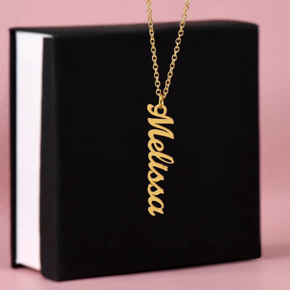 Custom Vertical Name Necklace - "Let's Start Over" - Personalized Apology Gift for Her