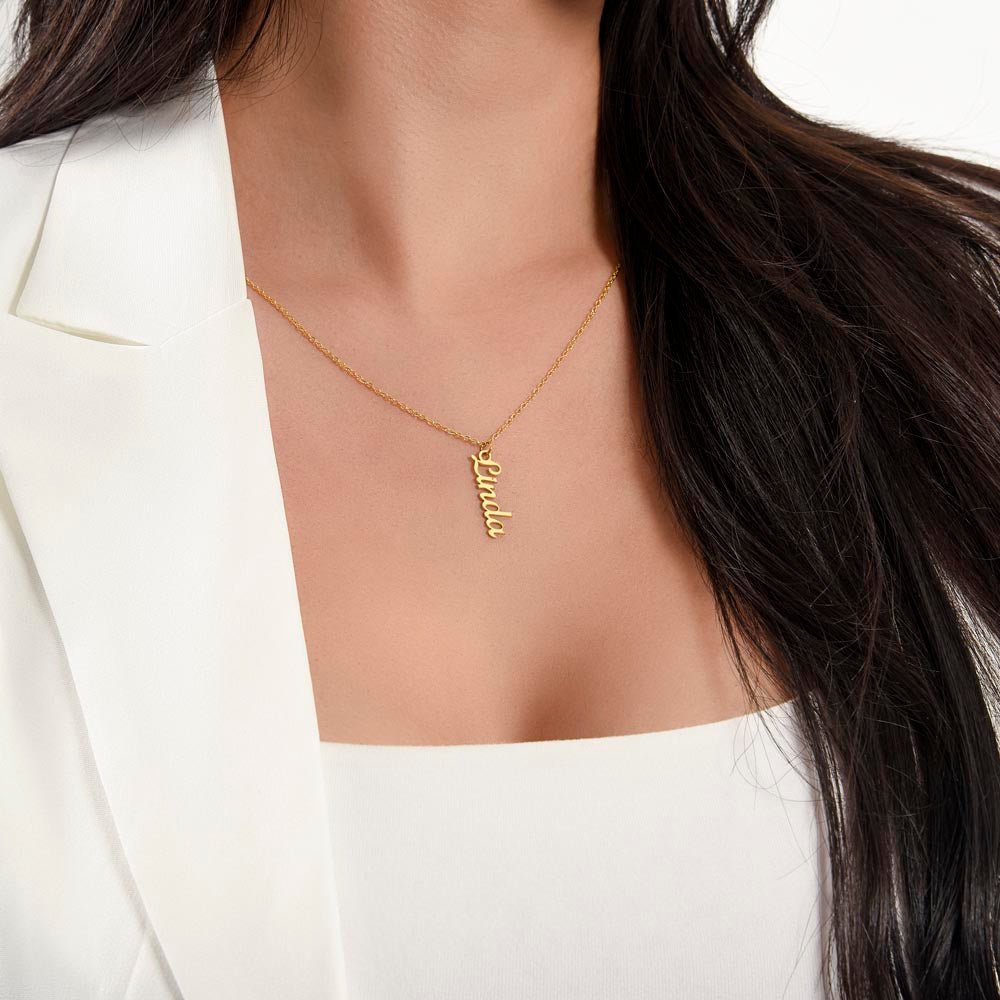 Custom Vertical Name Necklace - "Let's Start Over" - Personalized Apology Gift for Her