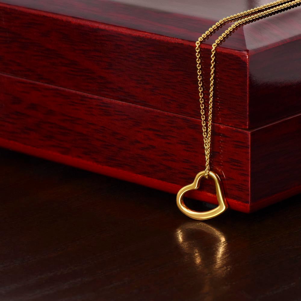 Elegant Heart Necklace for Wife - Minimalist Jewelry Gift, Anniversary or Birthday